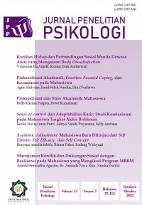 Jurnal Penelitian Psikologi Vol. 13 No. 2, 2022