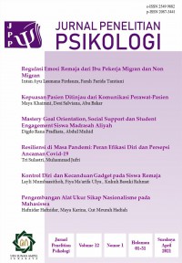 Jurnal Penelitian Psikologi Vol. 12 No. 1, 2021