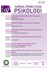 Jurnal Penelitian Psikologi Vol. 13 No. 1, 2022