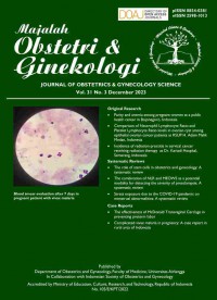 Majalah Obstetri dan Ginekologi (Journal of Obstetrics & Gynecology Science) Vol. 31 No. 3, 2023